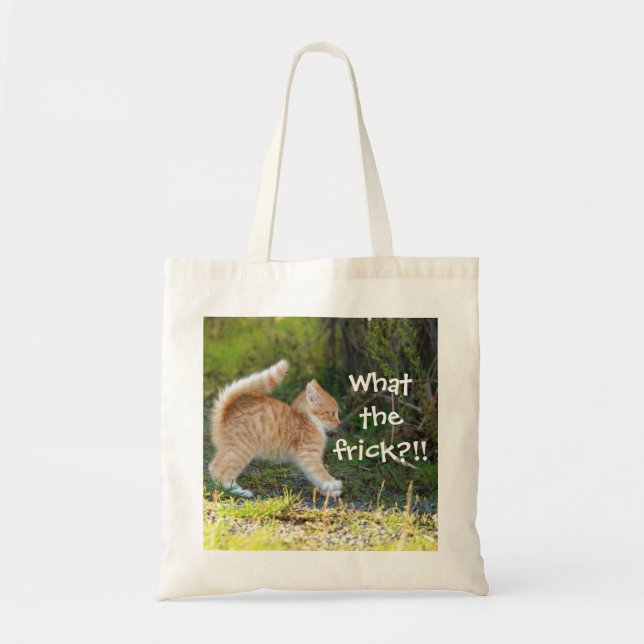 Funny Surprised Ginger Kitten. What the frick? Tote Bag (Front)