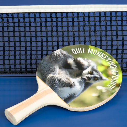 Funny Surprised Lemurs of Madagascar Ping Pong Paddle