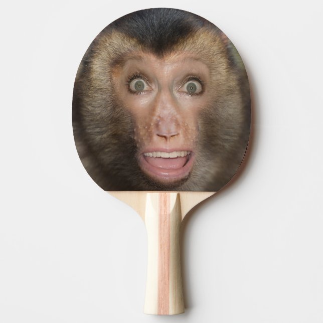 Funny Surprised Monkey Face Ping Pong Paddle (Front)