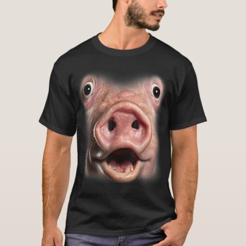 Funny Surprised Pig Face Meme Big Troll Hog Piggy  T_Shirt