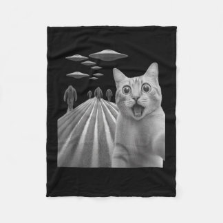 Funny Surprised Scared Cat Selfie With Bigfoot And Fleece Blanket