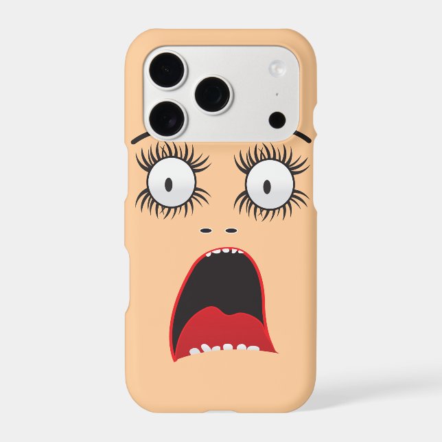Funny Surprized lady face Iphone Case (Back)