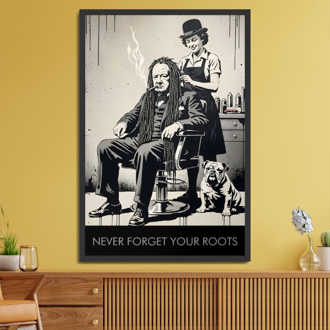 Funny, surreal Churchill Poster (Living Room)