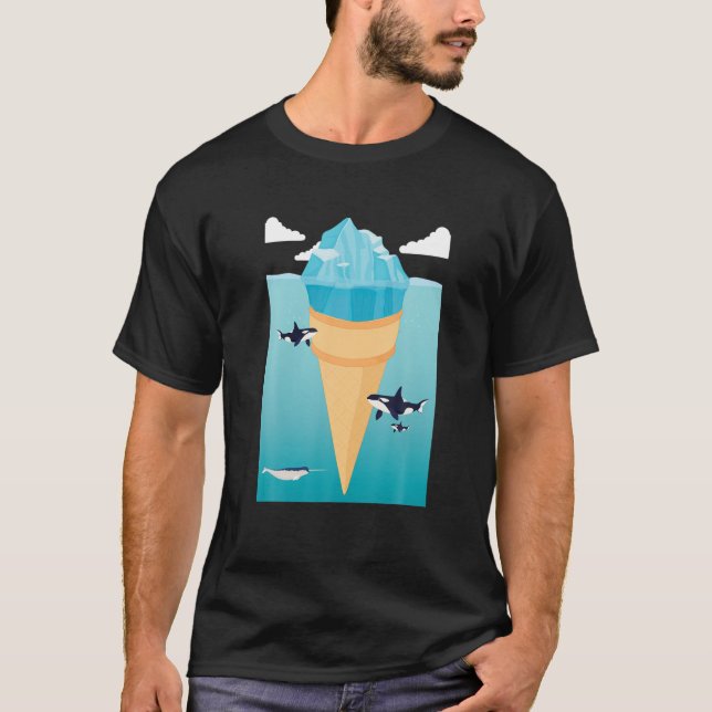 Funny Surreal Ice Cream Iceberg Ice Cream Lovers T-Shirt (Front)