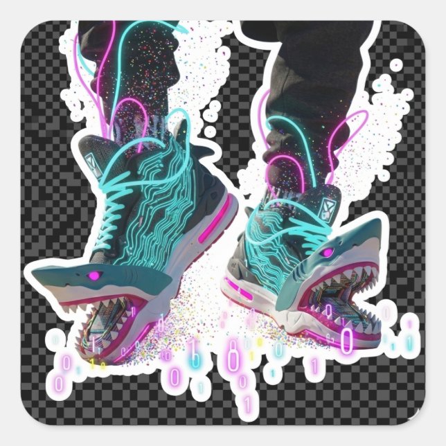Funny Surreal Italian Meme Art - Abstract Brainrot Square Sticker (Front)