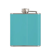 Funny Survived Daughter's Wedding Aqua and White Hip Flask (Back)