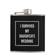 Funny Survived Daughter's Wedding Black And White Flask at Zazzle