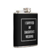 Funny Survived Daughter's Wedding Black and White Flask (Right)