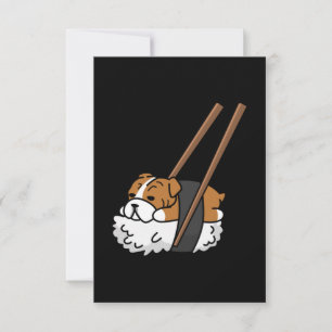 Funny Sushi Bulldog Thank You Card
