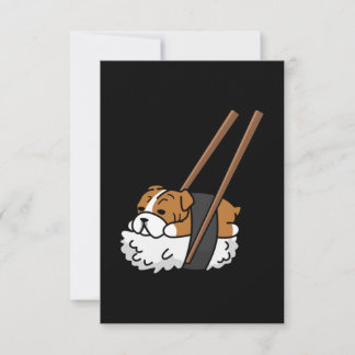 Funny Sushi Bulldog Thank You Card
