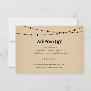 Funny Sushi Invitation Reply Card Insert - Kraft
