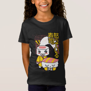 Funny Sushi Karate Fighters Cartoon Design T-Shirt