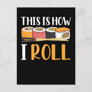 Funny Sushi Maker Witty Japanese Food Maki Postcard