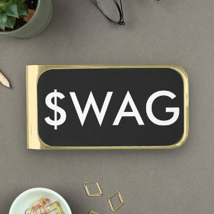Funny Swag Dollar Sign Gold Finish Money Clip