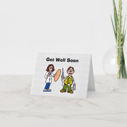 Funny Swallowing Pills Get Well Card