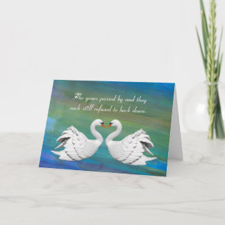 Funny Swan Heart Anniversary Card