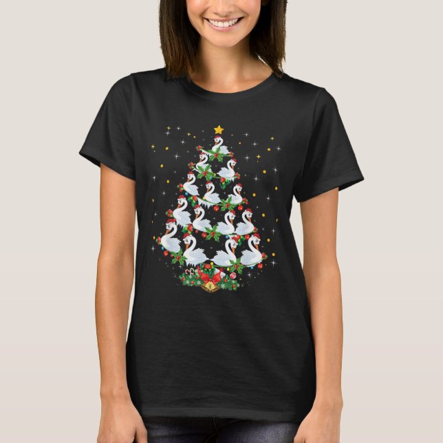 Funny Swans Bird Lover Xmas Gift Swans Christmas T T-Shirt (Front)