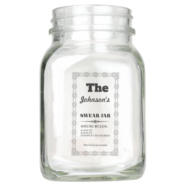 Funny Swear Jar In Black (Front)