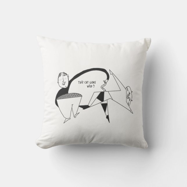 Funny sweatshirt cat lifestyle fun throw pillow (Front)