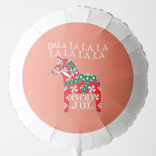 Funny Swedish Christmas God Jul Dala Horse Dalahos Balloon