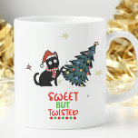 Funny Sweet But Twisted Cat Christmas Coffee Mug<br><div class="desc">Funny Twisted Cat Christmas Coffee Mug for cat lovers.  Any cat loving person can relate to this humorous mug with a cute cat pushing a Christmas tree over. This retro mug has the words,  " sweet but twisted".</div>
