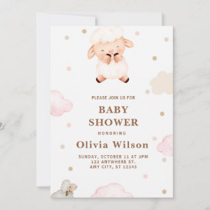 funny sweet girls baby shower invitation