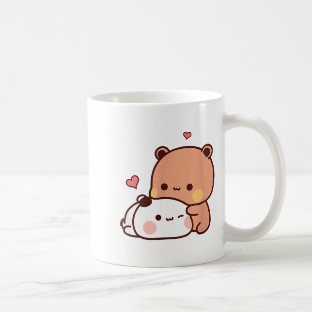 Funny Sweet Kawaii Kp Bear Panda Hugging Couple Lo Coffee Mug (Right)
