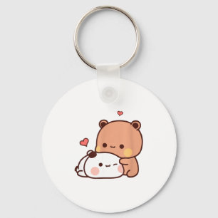 Funny Sweet Kawaii Kp Bear Panda Hugging Couple Lo Keychain