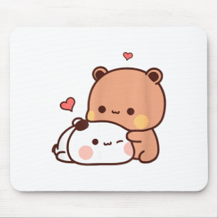 Funny Sweet Kawaii Kp Bear Panda Hugging Couple Lo Mouse Pad