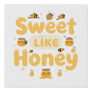 Funny "Sweet Like Honey" Bumblebee Faux Canvas Print