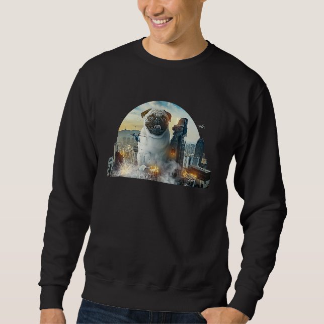 Funny & Sweet Pug is wild at Christmas  1 Sweatshirt (Front)