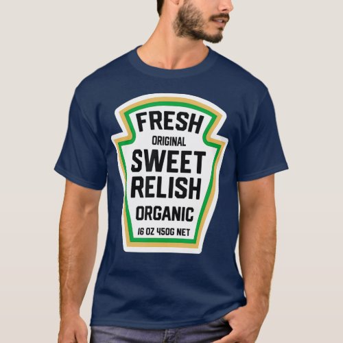 Funny Sweet Relish Pickle Bottle Label Halloween T_Shirt