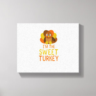 Funny Sweet Turkey Family Matching Thanksgiving Canvas Print