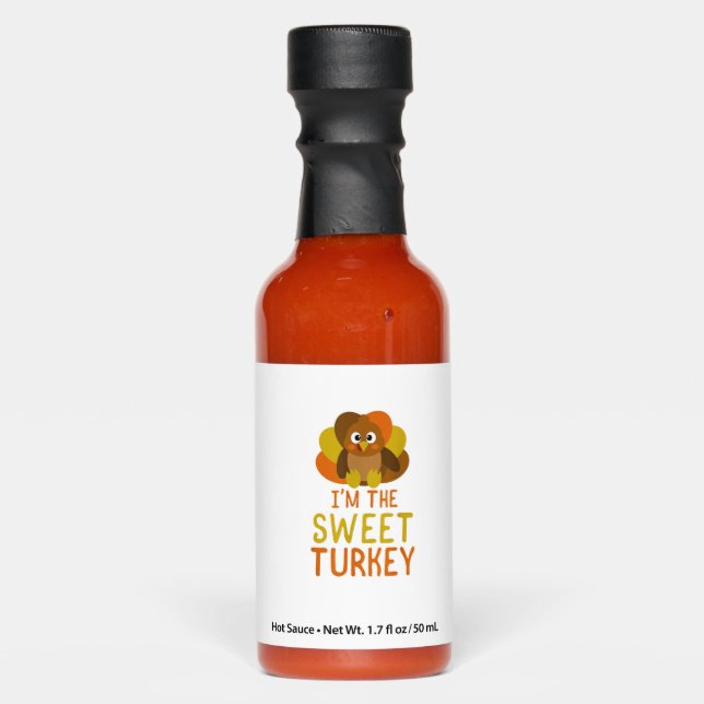 Funny Sweet Turkey Family Matching Thanksgiving  Hot Sauces (Front)