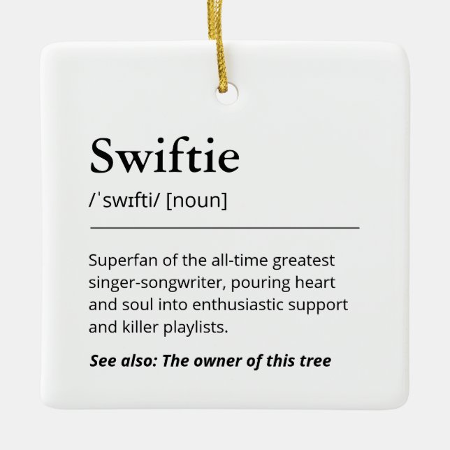 Funny Swiftie Definition Nordic Tree Holiday Ceramic Ornament (Front)