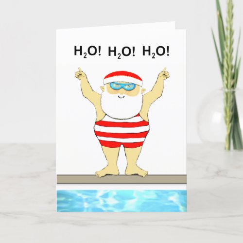 Funny Swimmer Christmas Holiday Card