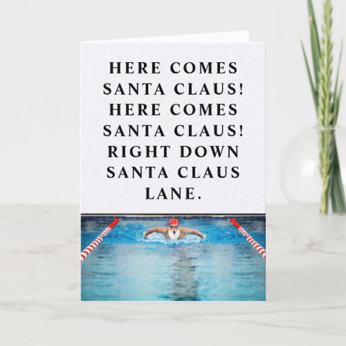 Funny Swimmer Christmas holiday cards