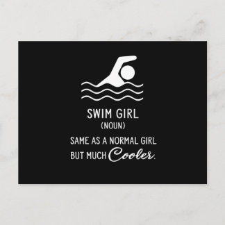 funny swimmer girl definition, for girls who love postcard