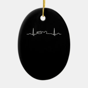 Funny Swimmer Heartbeat Apparel, Swimming Fan Mens Ceramic Ornament