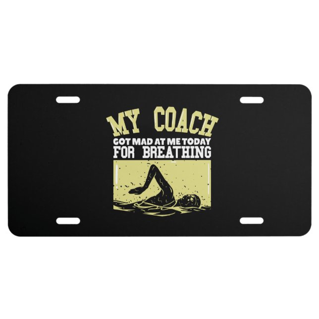 Funny Swimmer License Plate (Front)