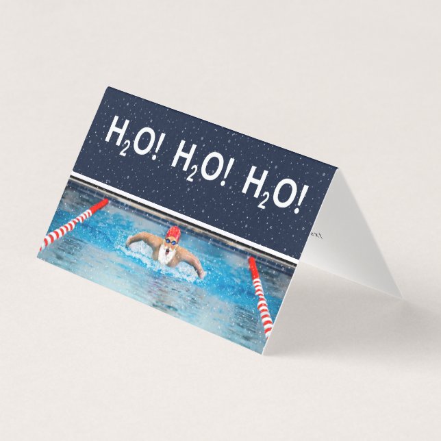 Funny Swimming Christmas Cards (Front)
