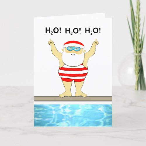 Funny Swimming Christmas Holiday Card