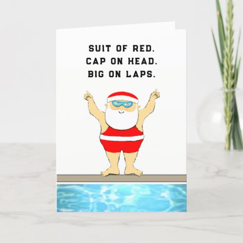 Funny Swimming Christmas Holiday Card