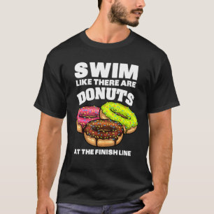 Funny Swimming Donut Men Women Swimmer Sports Athl T-Shirt