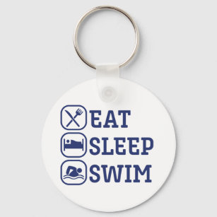 Funny Swimming Eat Sleep Swim Keychain