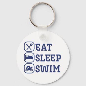 Funny Swimming Eat Sleep Swim Keychain by raindwops at Zazzle