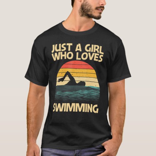 Funny Swimming For Girls Mom Swimmer Swimming Pool T_Shirt