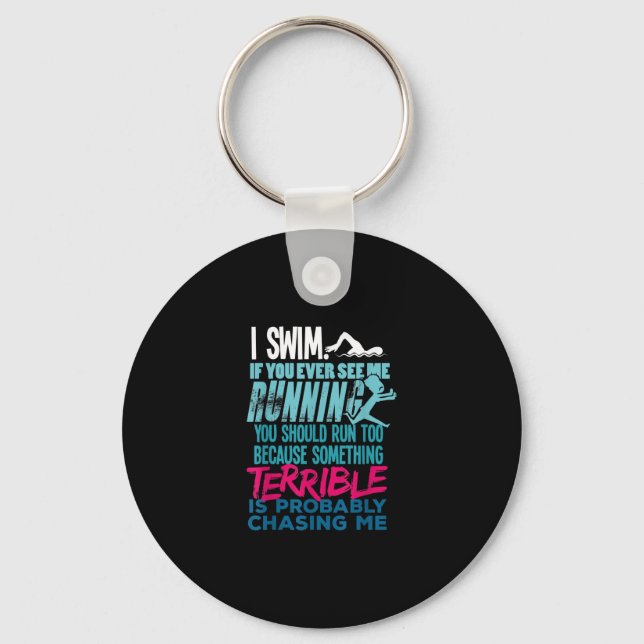 Funny Swimming Gift  A Swimmer Keychain (Front)