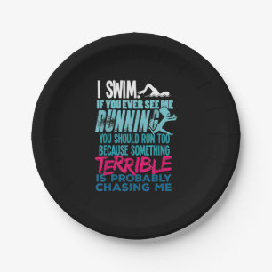 Funny Swimming Gift  A Swimmer Paper Plates