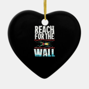 Funny Swimming Gift  A Swimming Athlete Design Ceramic Ornament